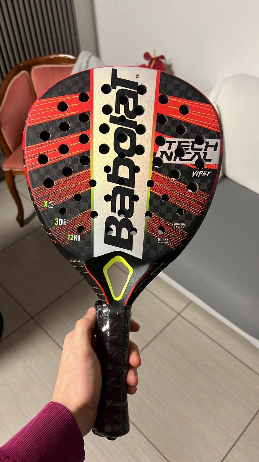 Babolat Technical Viper Racchetta da Padel - Rossa/Nera/Grigia (150117)