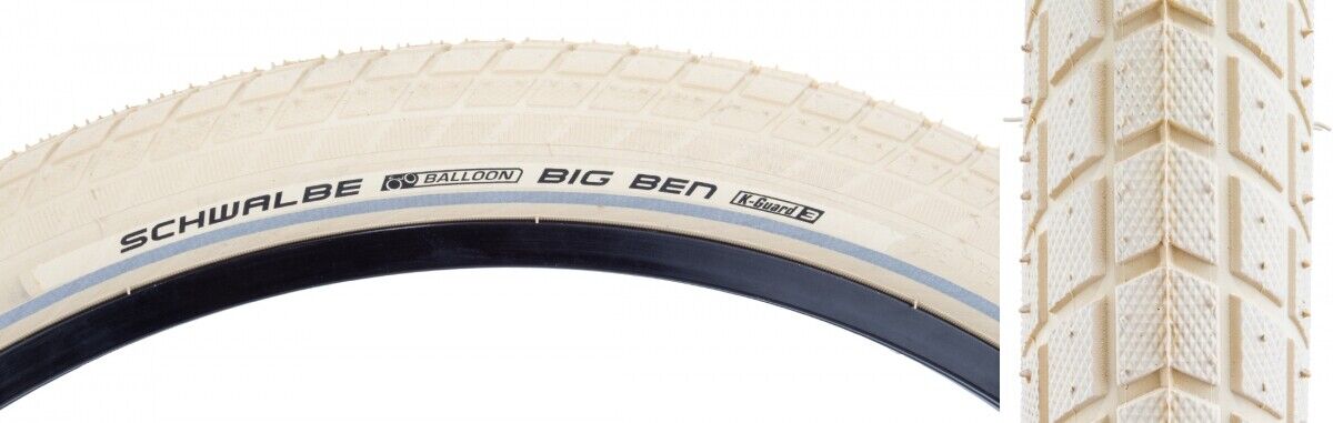 Schwalbe Big Ben Pneumatici 26x2.15 Active K-Guard Nero / Crea / Lucido Sbc Filo