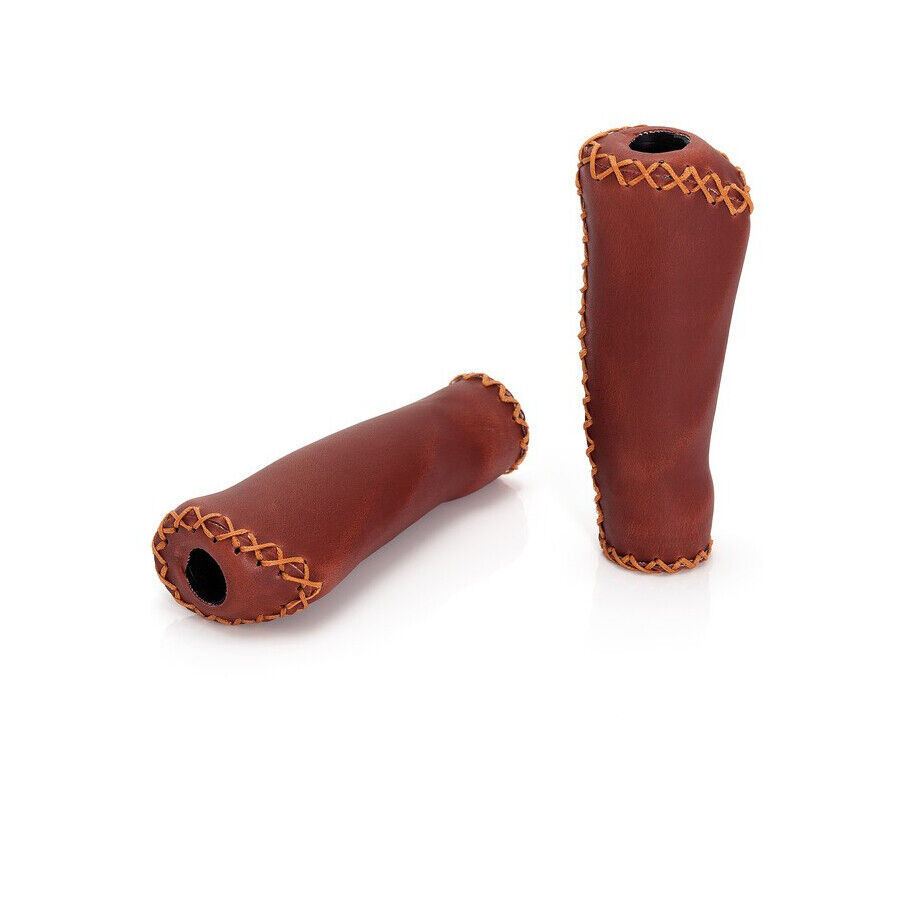 manopole gr-g11 marrone pelle finta 135/92mm XLC scatto fisso