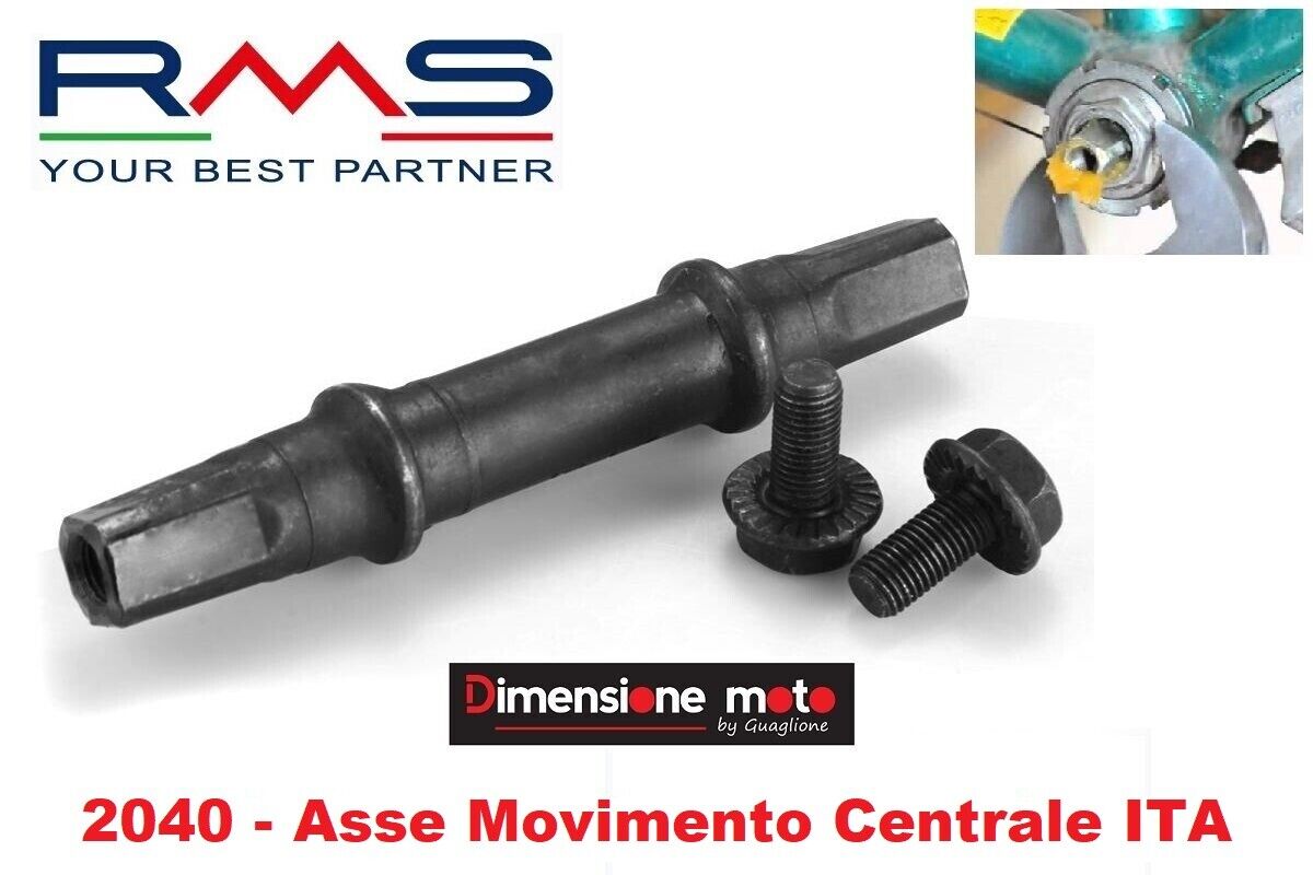 2040 - ASSE/PERNO MOVIMENTO CENTRALE ITA-123mm per bici 26-28 Corsa Vintage