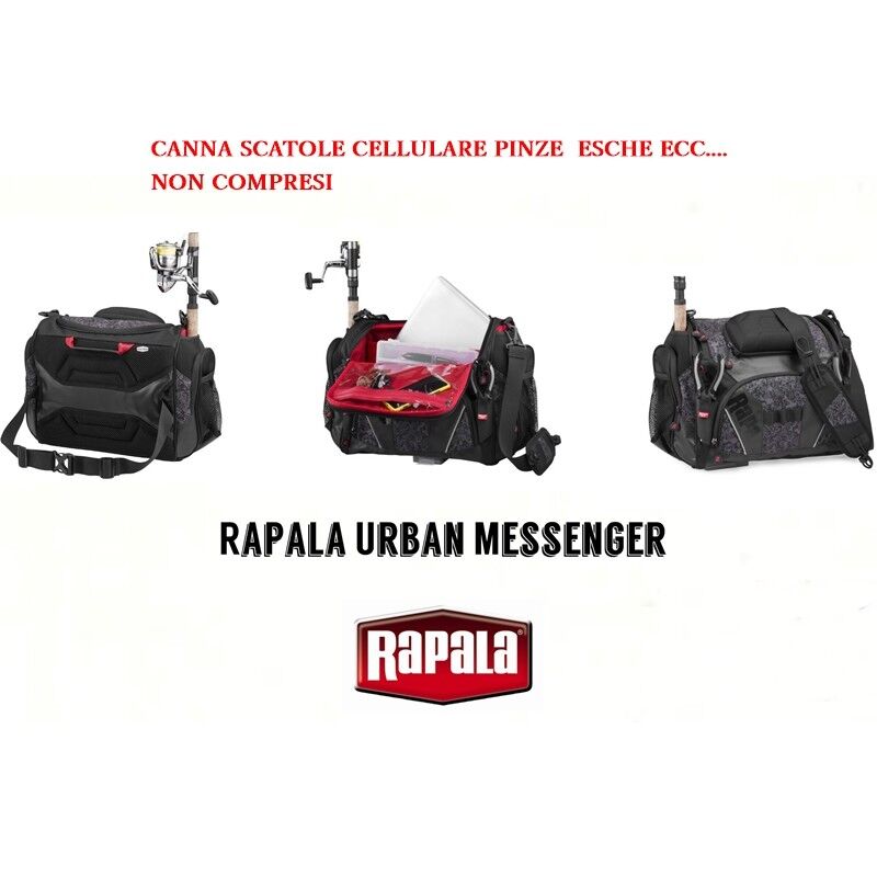 RAPRUMRB Rapala Urban Messenger Bag Borsa SPINNING DA TRACOLLA CON PORTA CANNE