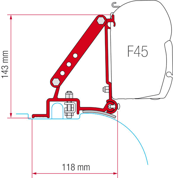 STAFFE PER F45 ADAPTER DUCATO/JUMPER/BOXER (HIGH ROOF) DAL 06/2006 98655-755