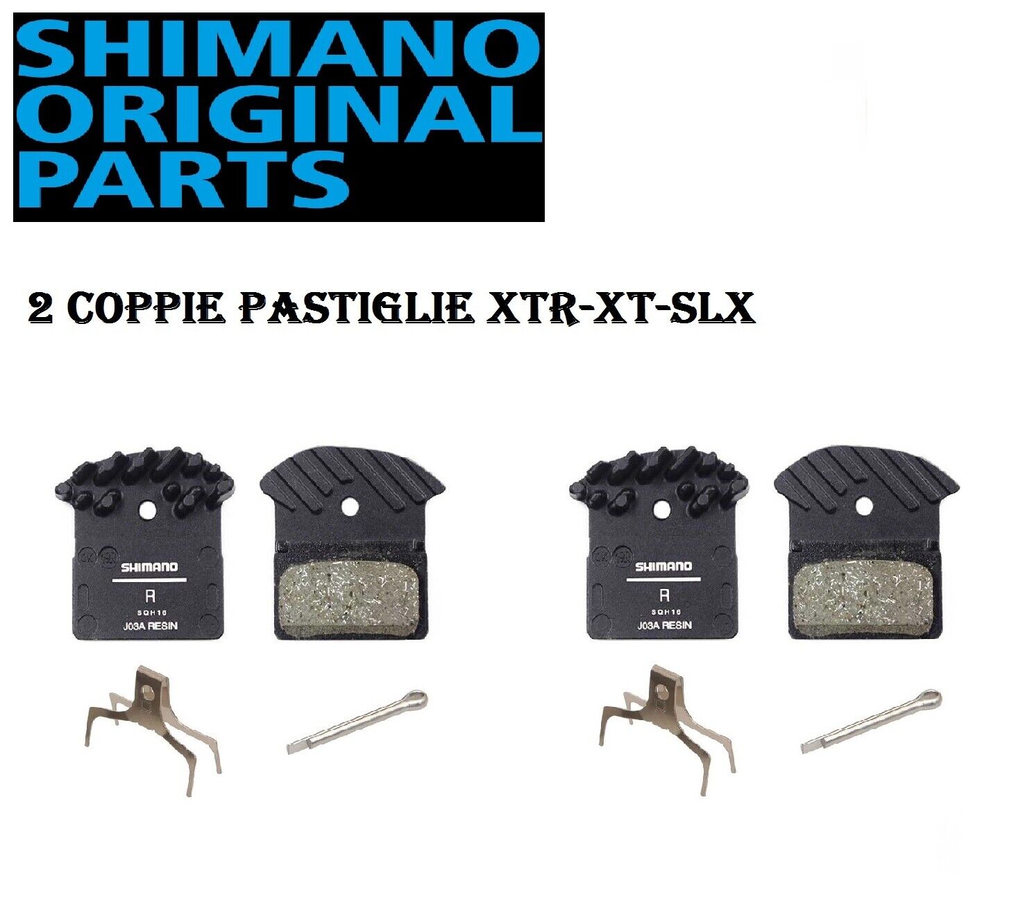 2 Cop  Pastiglie Disco Freno Shimano J03A Original XTR XT SLX Alette Ice-Tec Mtb