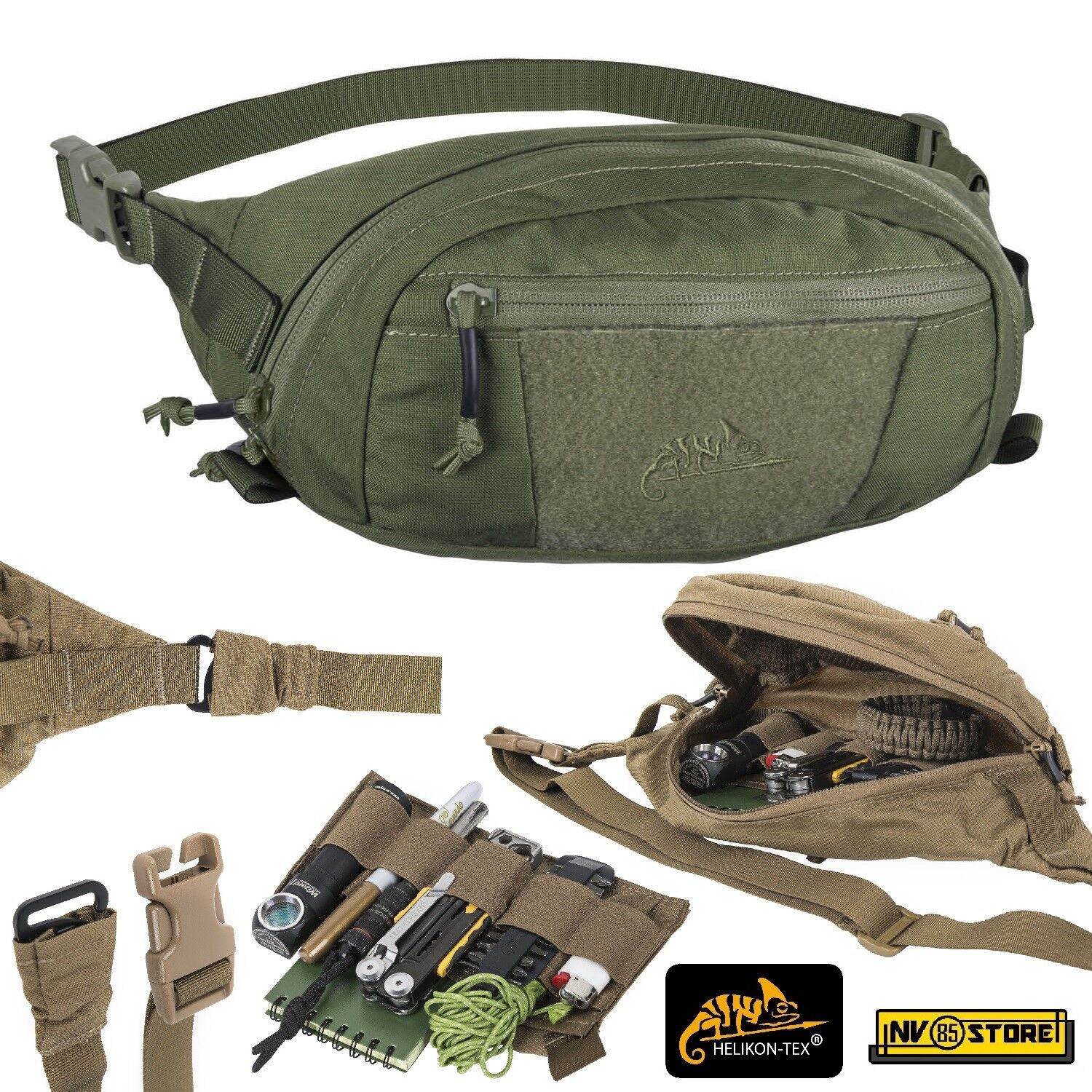 Marsupio HELIKON-TEX Bandicoot CORDURA® Tattico Militare Softair Uomo VERDE OD