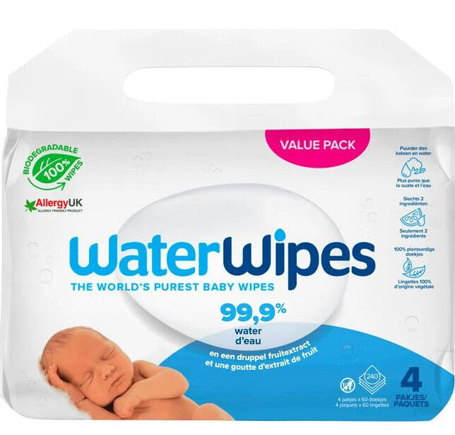 Salviettine Umidificate WaterWipes 240 Pezzi