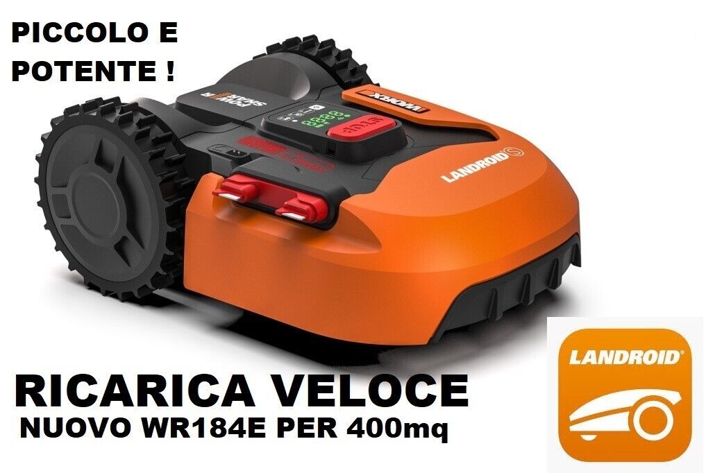 WORX ROBOT GIARDINO WORX LANDROID WR184E UGUALE A WR130E CON CARICATORE RAPIDO