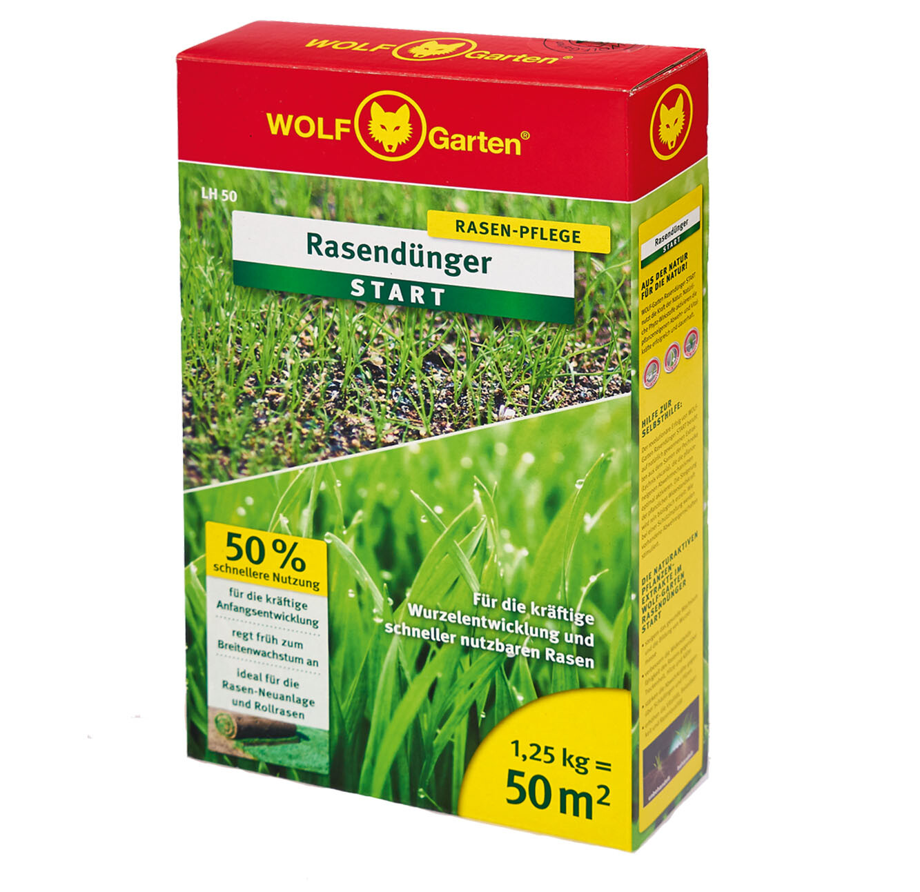 Confezione 1 Kg concime starter per la rapida crescita prato LH 50 WOLFGARTEN