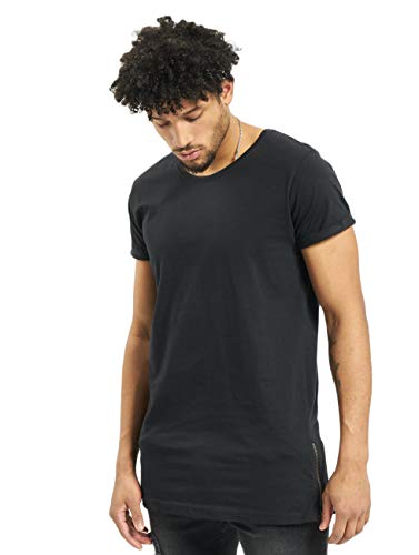 Urban Classics Long Shaped Side Zip Tee T-Shirt, Nero (Black), S Uomo