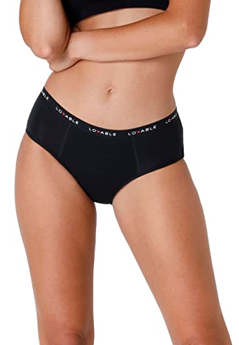 Lovable Slip Culotte Da Ciclo Mestruale Flusso Abbondante Period Panties Donna, Nero, L