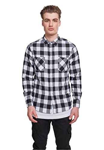 Urban Classics Camicia In Flanella A Maniche Lunghe Da Uomo, Camicia Casual Lunga Con Bottoni Per Uomo, Vestibilità Regolare, Cotone Flanella, Colore: