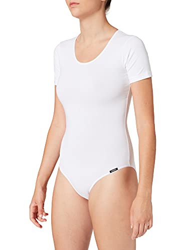 Skiny Damen Body Kurzarm Cotton Bodies, Weiß, 36 Donna