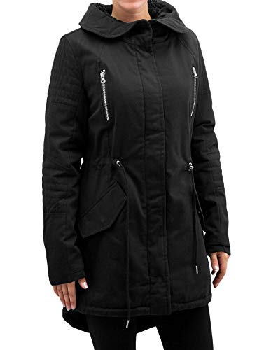Urban Classics Ladies Sherpa Lined Cotton Parka Giacca, Nero (Black), L Donna