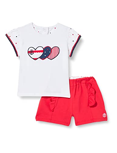 Chicco, Set 2 Pezzi: T-Shirt E Pantaloni Corti Per Bimba, Bimba 0-24, 9 Mesi, Rosso (574)