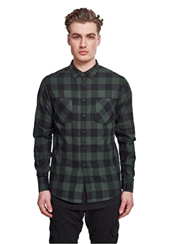 Urban Classics Camicia In Flanella A Maniche Lunghe Da Uomo, Camicia Casual Lunga Con Bottoni Per Uomo, Vestibilità Regolare, Cotone Flanella, Colore: