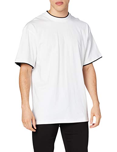 Urban Classics Contrast Tall Tee, Maglia Uomo, Bianco (Wht/Blk), Xl