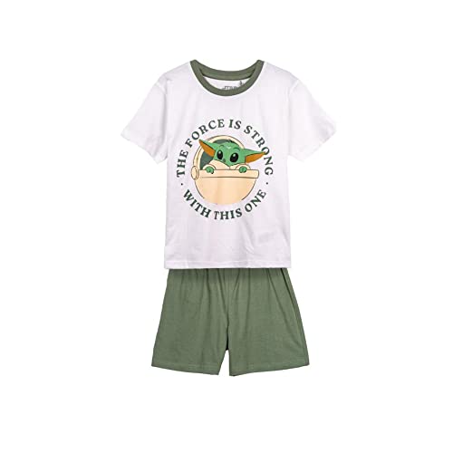 Cerdá Life'S Little Moments Pigiama Estivo Di The Mandalorian Per Bambini - Bianco E Verde - 6 Anni - Pigiama Corto Elaborato In Cotone 100% - Stampa