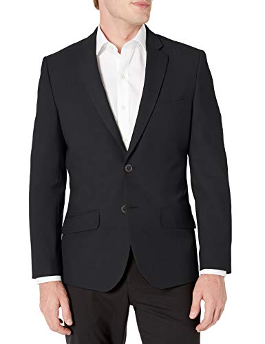 Amazon Essentials Blazer Elasticizzato Vestibilità Aderente A Maniche Lunghe Con Bottoni Sul Davanti Uomo, Nero, 50