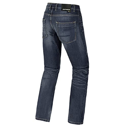 Spidi, J-Tracker, Colore Blue Dark Used, Taglia 34, Pantaloni Moto Uomo Con Protezioni, Vestibilità Slim, Jeans Moto Pratici Ed Elasticizzati