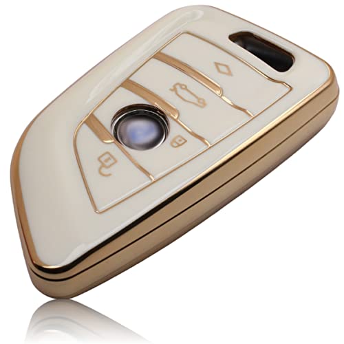Foamo Cover Per Chiave Auto, Compatibile Con Bmw 3-4 Tasti (Solo Keyless-Go), In Tpu, Colore Bianco