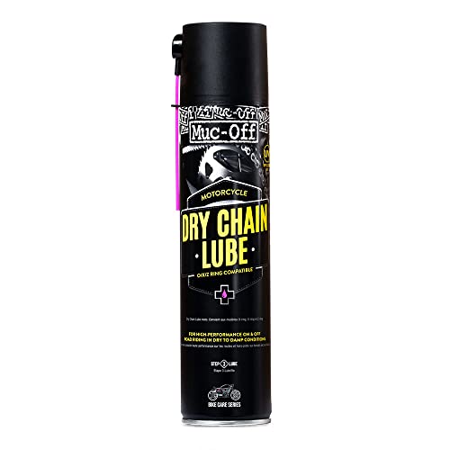 Muc-Off Dry Motorcycle Chain Lube, 400 Ml - Grasso Catena Moto Spray Di Alta Qualità - Lubrificante Catena Moto Formulato Per Climi Asciutti
