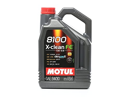 Motul 104777 Olio X-Clean Fe 5W 30 Olio Motore, 5L Volume