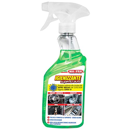 Ma-Fra, Quick Detailer Interni, Pulitore Igienizzante Superfici Auto Senza Alcool Per Pulizia E Igienizzazione Interni Auto Senza Risciacquo, 500Ml