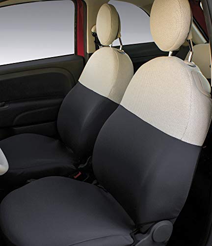 Cora Serie Completa Coprisedili Personalizzati Fiat 500 07 - Post. Intero Grigio/Panna
