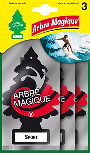 Arbre Magique, Profumatore Auto, Fragranza Sport, Profumazione Intensa E Strutturata, Durata Fino A 7 Settimane, Made In Italy, Formato Multipack Da 3