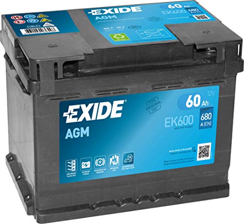 Batteria Auto 12 V, 60 Ah, Agm Exide Start Stop O 1510320