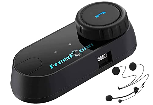 Freedconn Auricolare Bluetooth Per Casco Da Moto, Tcom Vb 2-Way 800M Sistemi Di Comunicazione Interfono Per Casco Integrale E Ribaltabile Ecc.(Radio F