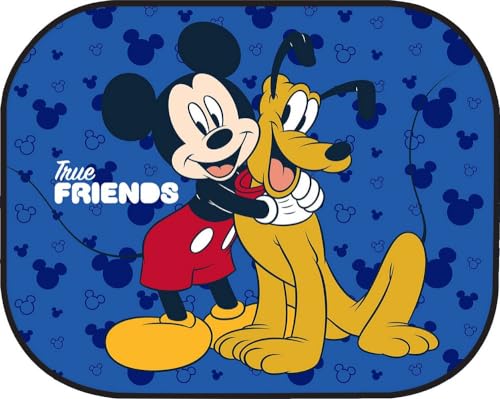 Tendine Laterali Auto Mickey Mouse 44X35Cm Parasole Topolino Blu