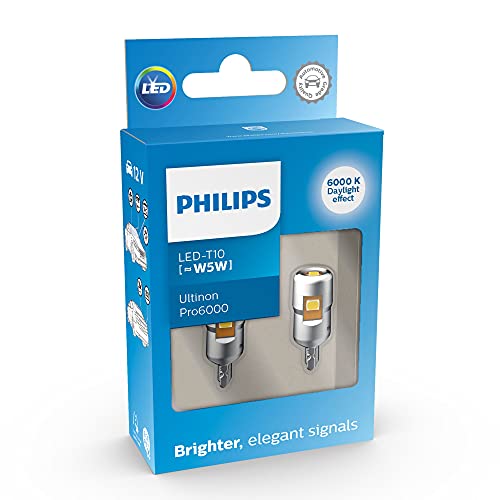 Philips Ultinon Pro6000 Led T10 Lampadina Di Segnalazione Per Auto (W5W), 6.000K Cool White