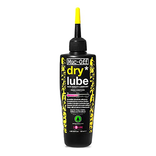 Muc-Off Dry Chain Lube, 120 Ml - Lubrificante Catena Bici Biodegradabile, Olio Catena Bici Di Tutti I Tipi - Formulato Per I Climi Asciutti