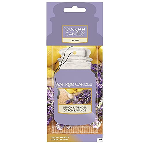 Yankee Candle Classic Car Jar Profumatore Per Auto Lemon Lavander, Cartone, Viola, 7.6X19.7X0.7 Cm