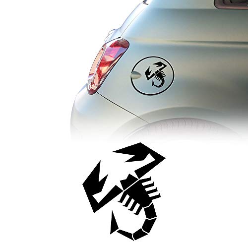 Quattroerre Adesivo Ufficiale Abarth Per Tappo Serbatoio Fiat 500 Abarth, Scorpione, 120 Mm (Nero)