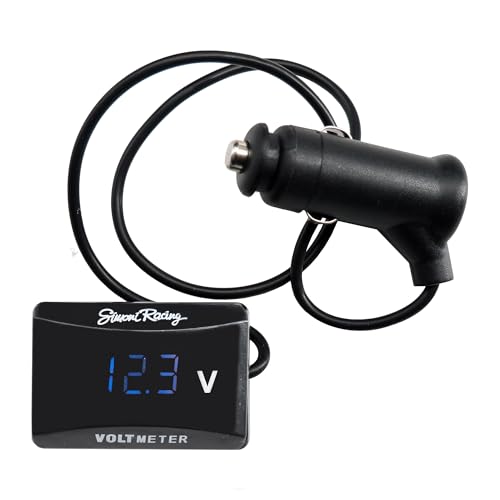 Simoni Racing Volt/1 Voltmetro Digitale 12/ 24V, Misuratore Di Voltaggio Per Auto, Colore Nero Schermo Digitale Led Blu
