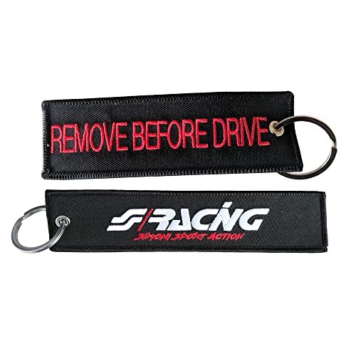 Simoni Racing Srk9 Portachiavi In Tessuto Remove Before Drive, Nero, Taglia Unica