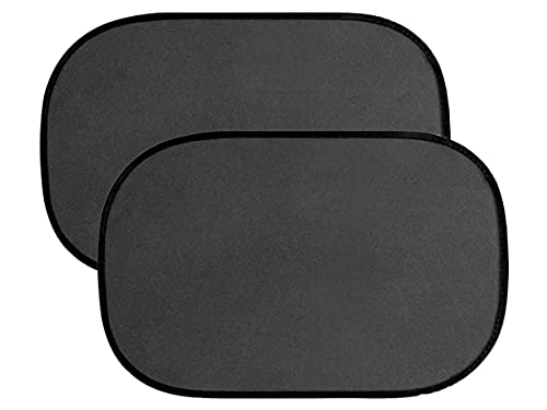 2 Tendine Parasole Auto Bambini, Parasole Auto Laterali, Misura 44X38Cm (Nylon Nero)