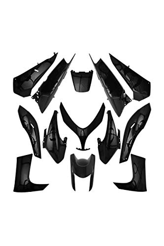 Kit Carena Per Yamaha 500 Cc Tmax Dal 2008 Ha 2011 18223 Stato Nuovo Kit Carrozzeria Adattabile 13 Pezzi, Colore: Nero Lucido, Comprendente Le Tre Par