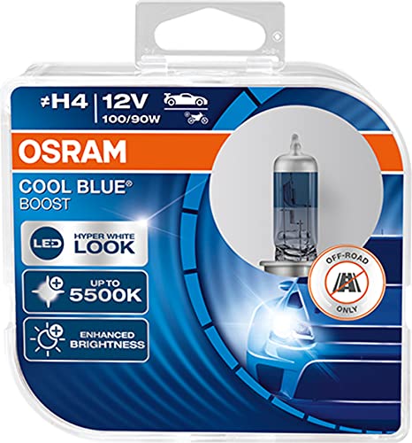 Osram Cool Blue Boost H4, Halogen Headlight Lamp, 62193Cbb-Hcb, 12 V Passenger Car, Duobox (2 Units)