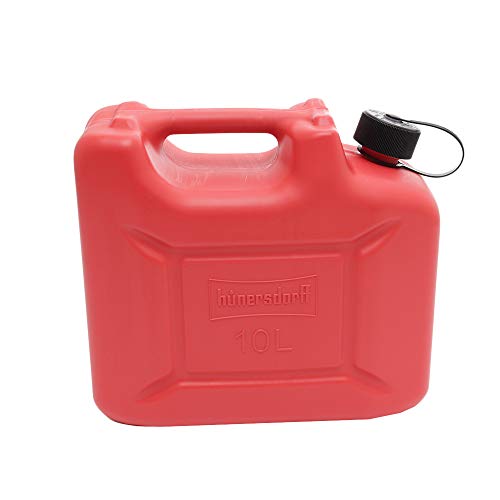 Hünersdorff Tanica Carburante Profi (Un) Da 10 Litri Colore Rosso, Omologazione Un, Hdpe, Accessori Neri