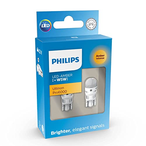 Philips Ultinon Pro6000 Led T10 Lampadina Di Segnalazione Per Auto (Wy5W), Amber