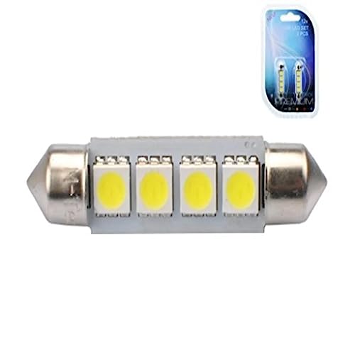 M-Tech Lb311 W Blister 2 X Led-C5 W 41 Mm 4 X Smd5050 12 V Canabus, Bianco