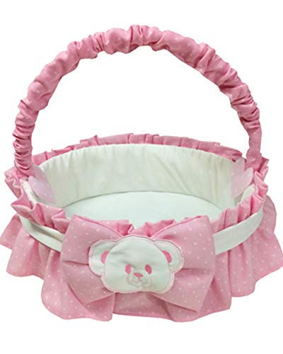 Fiocco Nascita Cesto Nascita Porta Prodotti Rosa Fiocco-Orsetto