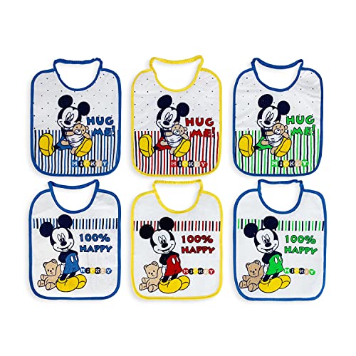 Bavaglino Neonato Bambino Disney Mickey Mouse 6 Bavaglini In Spugna 5188