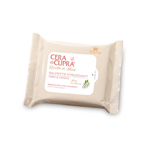 Cera Di Cupra, Salviette Struccanti, Ideate Per Rimuovere Facilmente Trucco Ed Impurità Da Viso E Occhi, Tessuto 100% Naturale, Biodegradabili, Made I