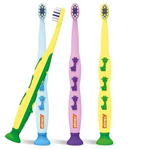 Elmex Spazzolino Educativo Bimbi 0-3 Anni 1 Confezione I Con Setole Morbide Adatte Ai Denti Dei Bambini I Pulizia Delicata I Manico Ergonomico I Color