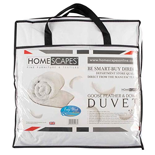 Homescapes Piumino Naturale, Per Letto Da Bambino, Prodotto Di Lusso, 120 X 150 Cm, Piumino E Piume D'Oca Di Qualità Superiore, 250 Gm²