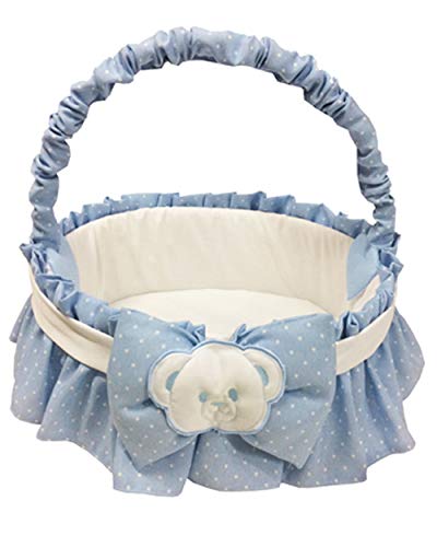 Fiocco Nascita Cesto Nascita Porta Prodotti Azzurro Fiocco-Orsetto