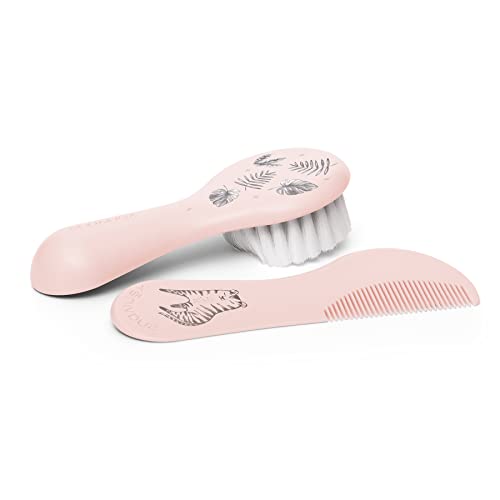 Suavinex Set Spazzola E Pettine Per Neonati E Bambini - Idea Regalo - Rosa